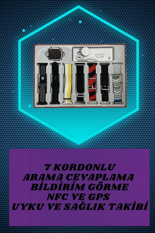 7 Kordonlu Akıllı Saat Ve Yeni Nesil Kulaklık Dokunmatik Ekran Android Ve İos Uyumlu ( Lisinya )