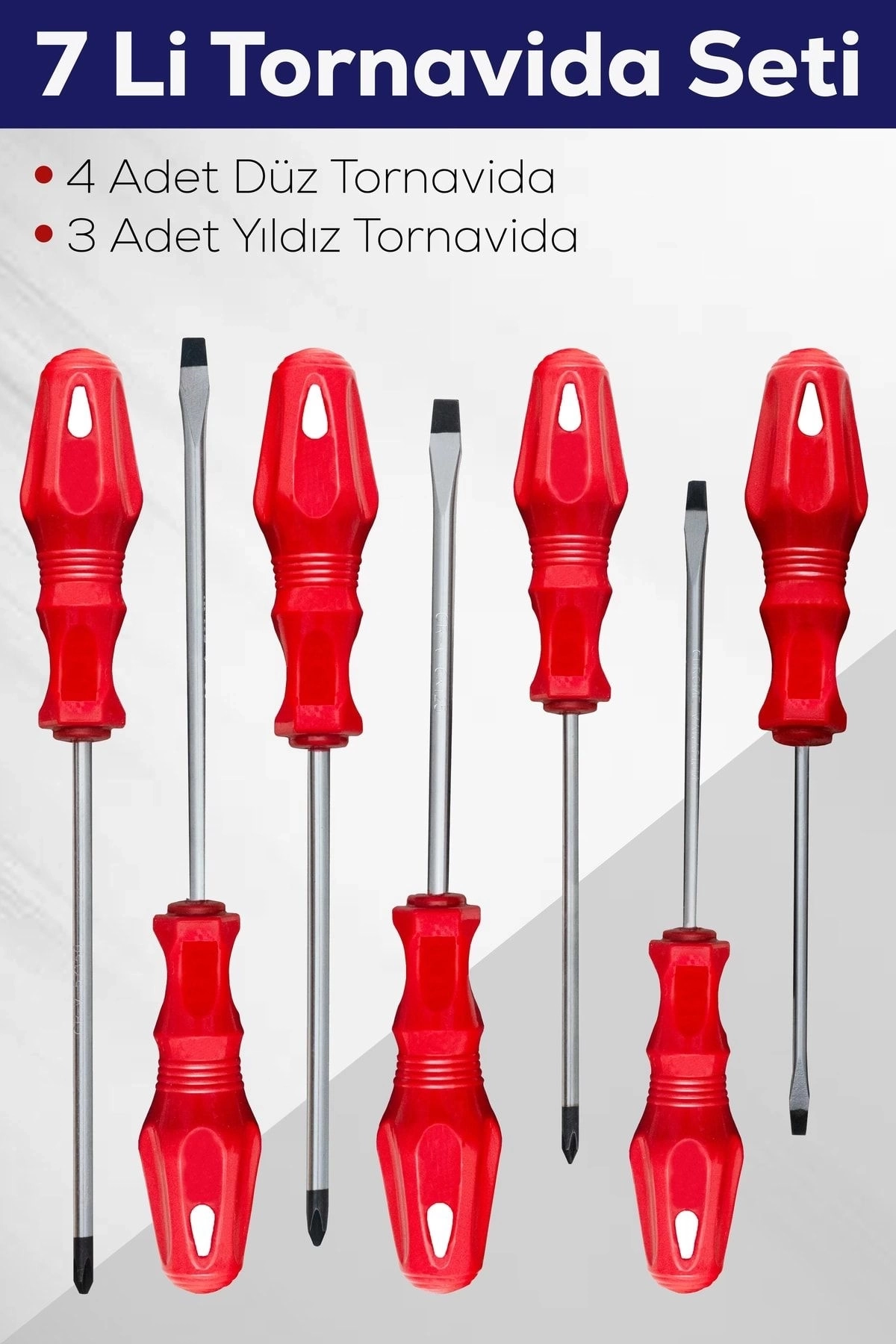 7'li Tornavida Seti (4  Düz Tornavida 3  Yıldız Tornavida) ( Lisinya )