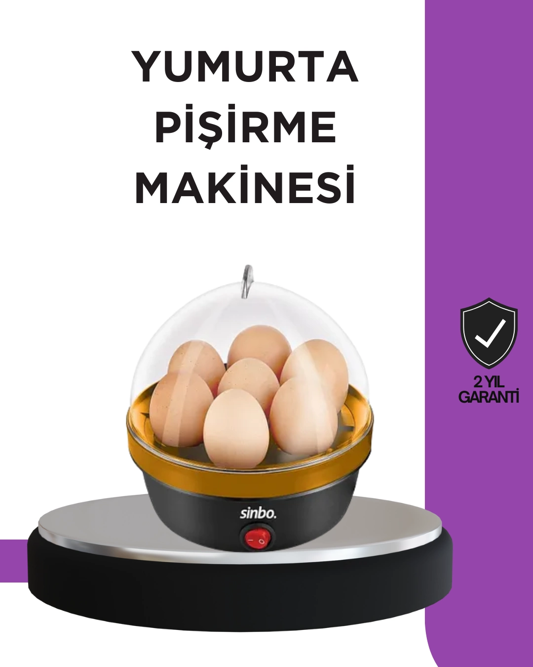 7 Yumurta Kapasiteli Buharlı Yumurta Pişirme Cihazı Sesli Uyarılı ( Lisinya )
