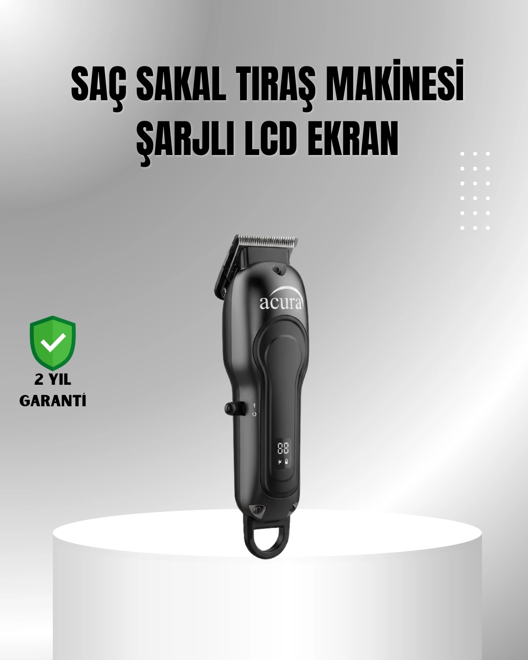 7000 Rpm Güçlü Motorlu Lcd Göstergeli Şarjlı Tıraş Makinesi ( Lisinya )