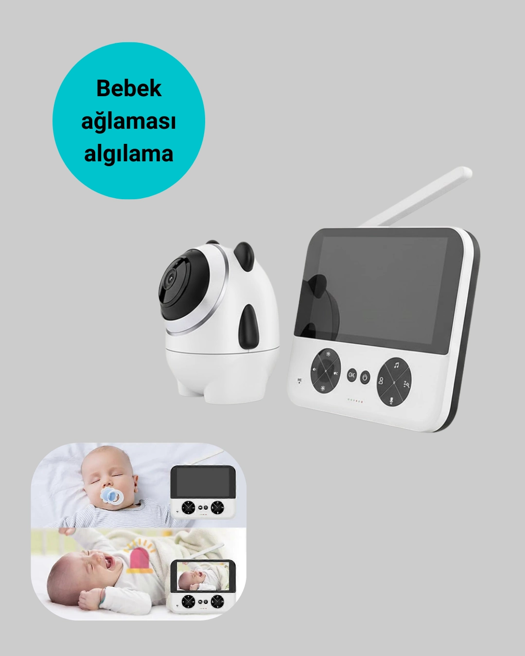 720p Bebek Kamerası Uzaktan Kontrollü Gece Görüşlü Monitör ( Lisinya )