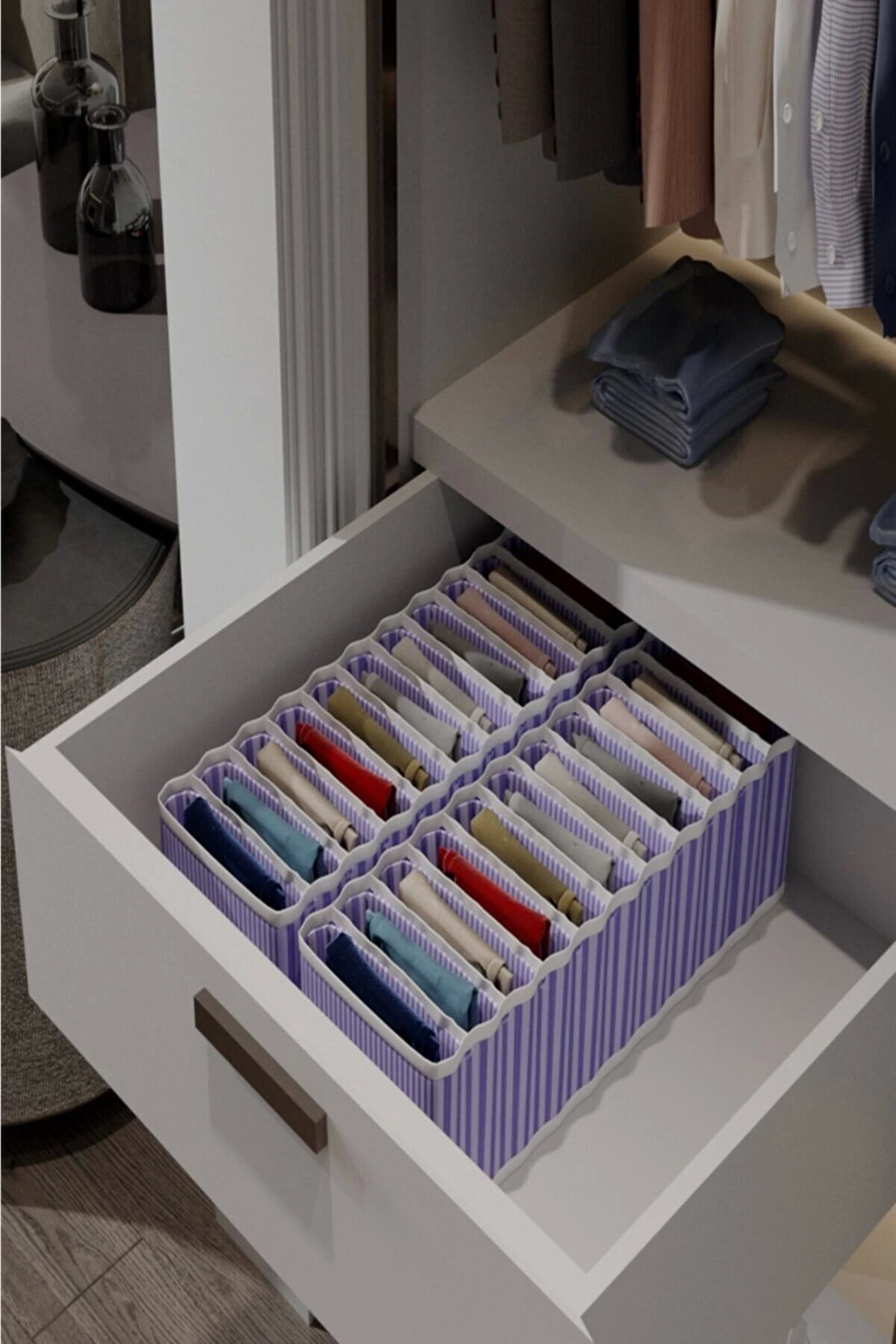 8 Bölmeli Dolap Ve Çekmece Içi Düzenleyici Akordiyon Organizer L-00517 (3 Adet) ( Lisinya ) 8 Bölmeli Dolap Ve Çekmece Içi Düzenleyici Akordiyon Organizer L-00517 (3 Adet) ( Lisinya )
