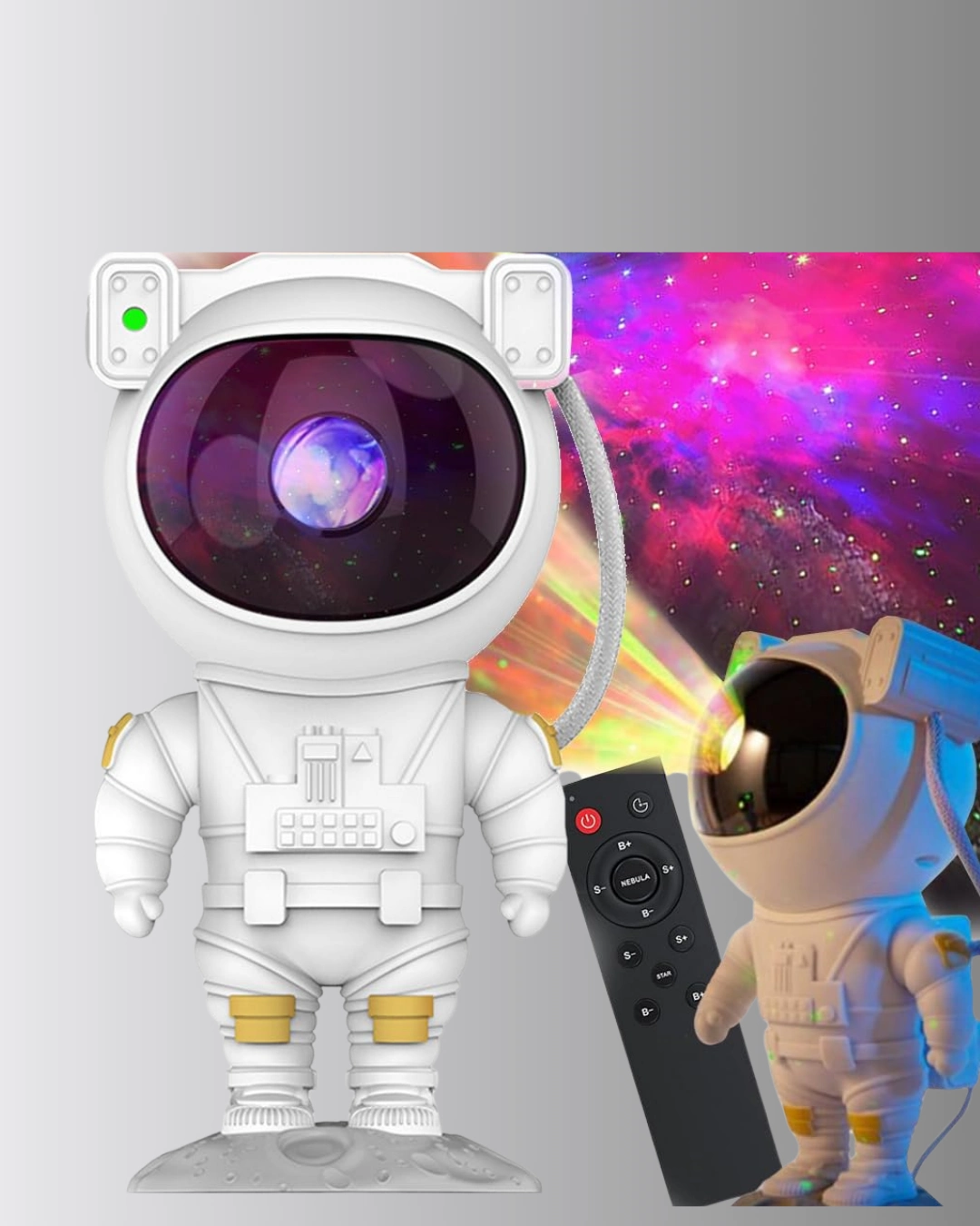 8 Efektli Astronot Galaxy Projektör Uzaktan Kumandalı Led Gece Lambası ( Lisinya )