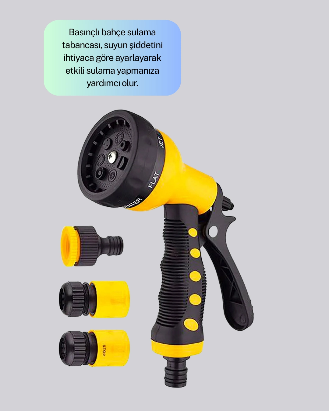 8 Modlu Bahçe Sulama Tabancası Seti Bitki Çiçek Araç Temizleme ( Lisinya )