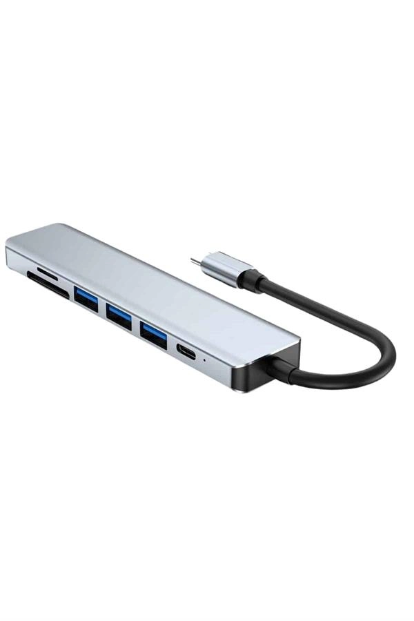 8 Portlu Macbook Çevirici Type C Hub  Sd Tf Usb Çoğaltıcı Ethernet ( Lisinya )