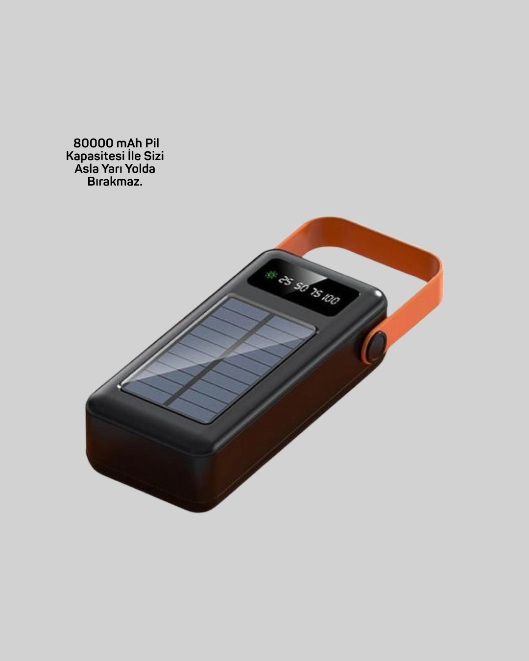 80000 Mah Yüksek Kapasiteli Powerbank Göstergeli Solar Şarj Cihazı ( Lisinya )