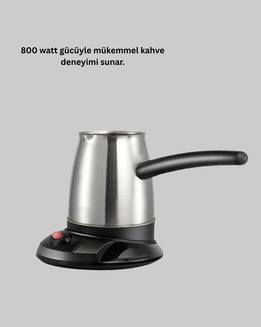 800w Paslanmaz Elektrikli Cezve Gizli Rezistans Ve Ergonomik Kulp ( Lisinya )