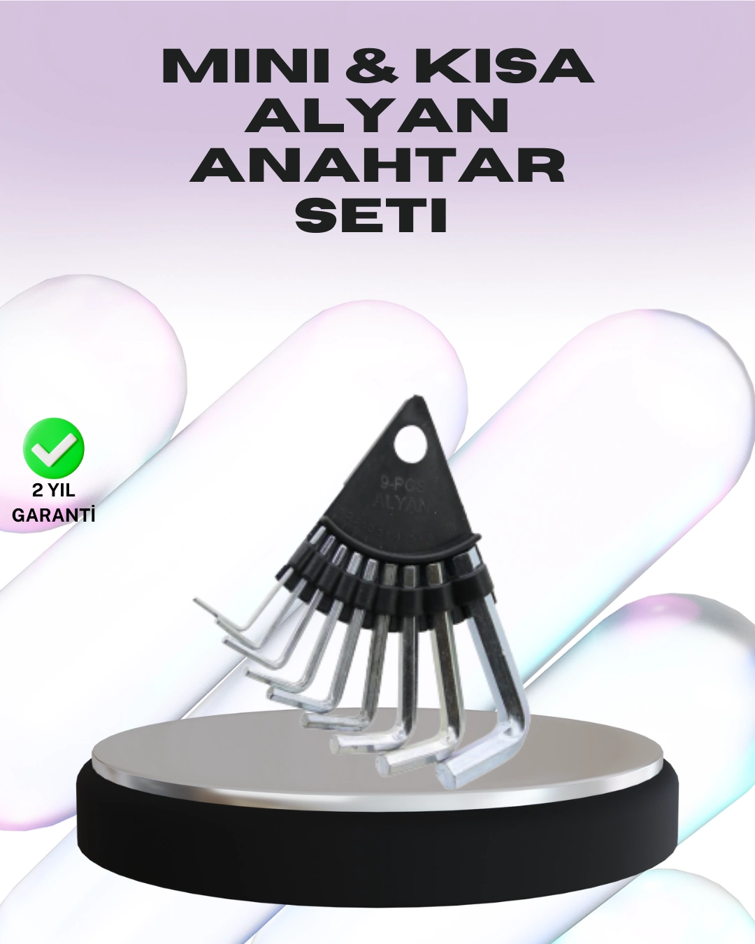 9 Parça Alyan Anahtar Seti Farklı Metrik Ölçü Pratik Taşıma ( Lisinya )