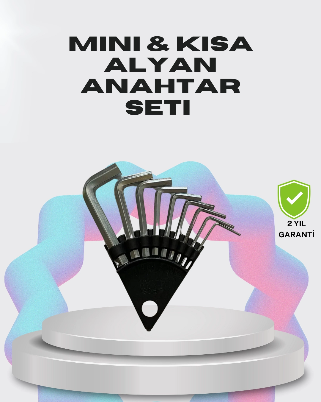 9 Parça Kısa Tip Alyan Seti Isıl İşlemli Profesyonel Kullanım ( Lisinya )