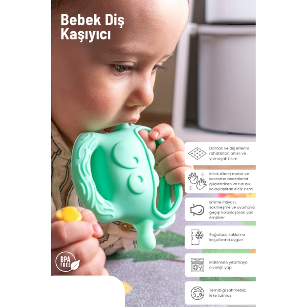 Açık Yeşil Bebek Silikon Diş Kaşıyıcı ( Lisinya ) Açık Yeşil Bebek Silikon Diş Kaşıyıcı ( Lisinya )