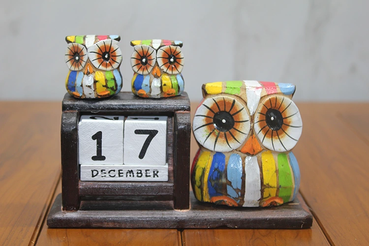 Ahşap Baykuş Takvim Model 2 ( Lisinya )