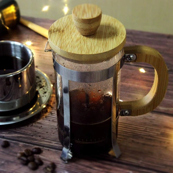Ahşap Detaylı 350 Ml Cam French Press ( Lisinya ) Ahşap Detaylı 350 Ml Cam French Press ( Lisinya )