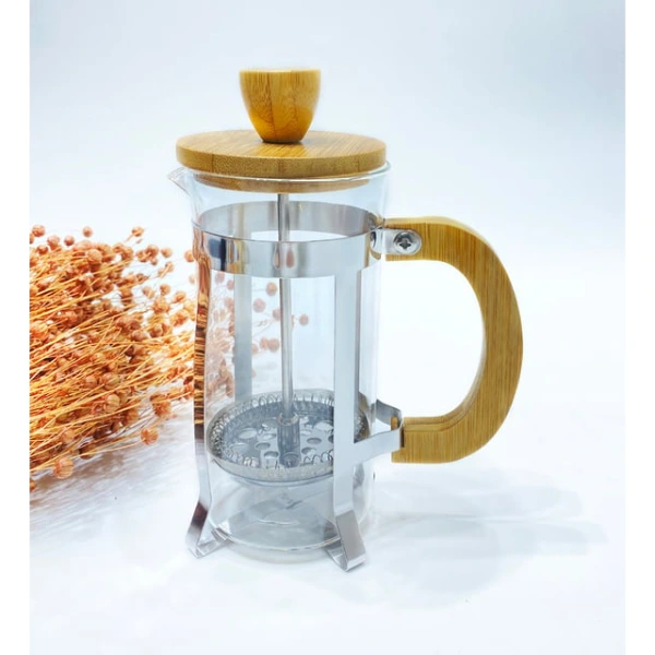 Ahşap Detaylı 350 Ml Cam French Press ( Lisinya ) Ahşap Detaylı 350 Ml Cam French Press ( Lisinya )