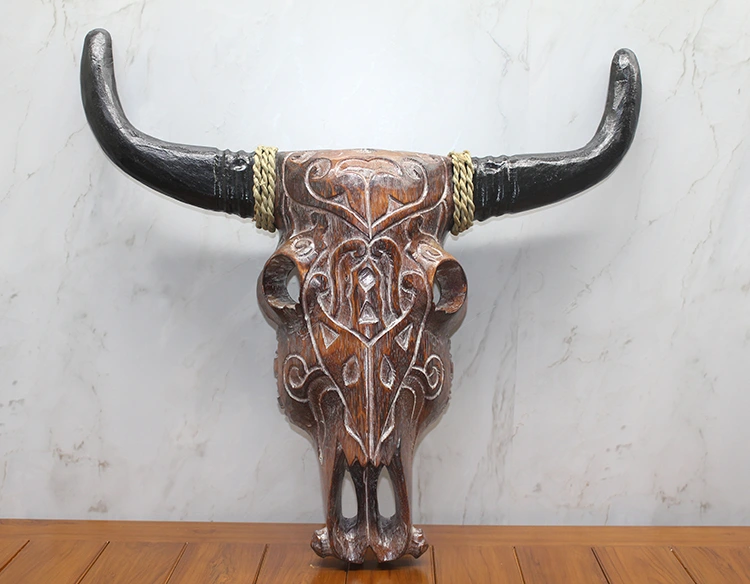 Ahşap Duvara Asmalı Bufalo Kafası ( Lisinya )