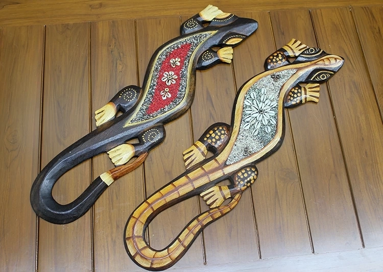 Ahşap Duvara Asmali Kertenkele Figürü Galileo-20 ( Lisinya )