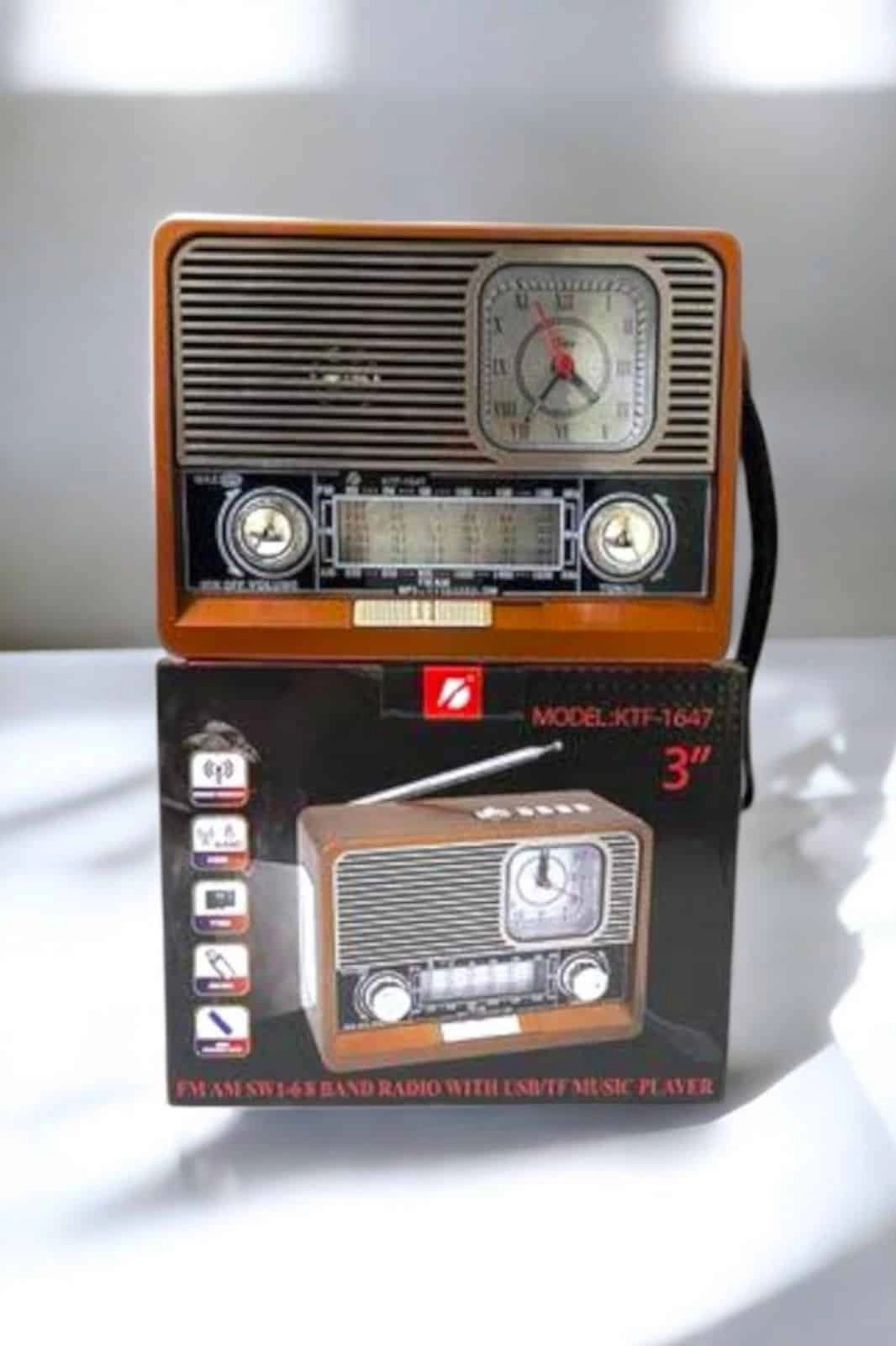 Ahşap Görünümlü Retro Bluetooth Radyo Usb,aux Ve Sd Kart Girişli ( Lisinya )