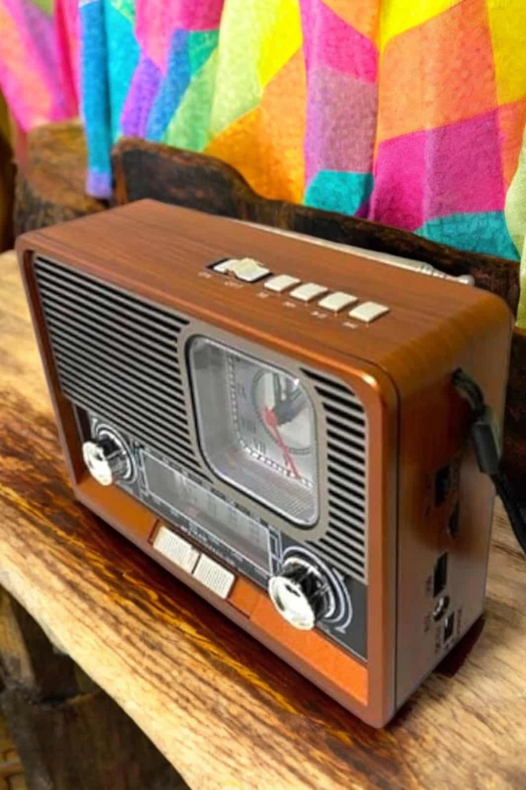 Ahşap Görünümlü Retro Bluetooth Radyo Usb,aux Ve Sd Kart Girişli ( Lisinya )