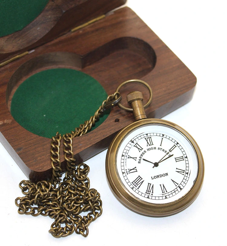 Ahşap Kutulu Pirinç Köstekli Saat Model 4 ( Lisinya )