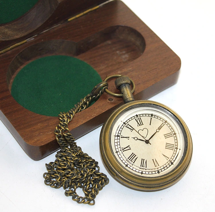 Ahşap Kutulu Pirinç Köstekli Saat Model 5 ( Lisinya )