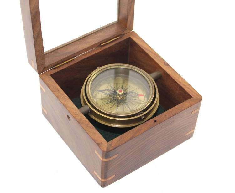 Ahşap Kutulu Pirinç Pusula Model 14 ( Lisinya ) Ahşap Kutulu Pirinç Pusula Model 14 ( Lisinya )