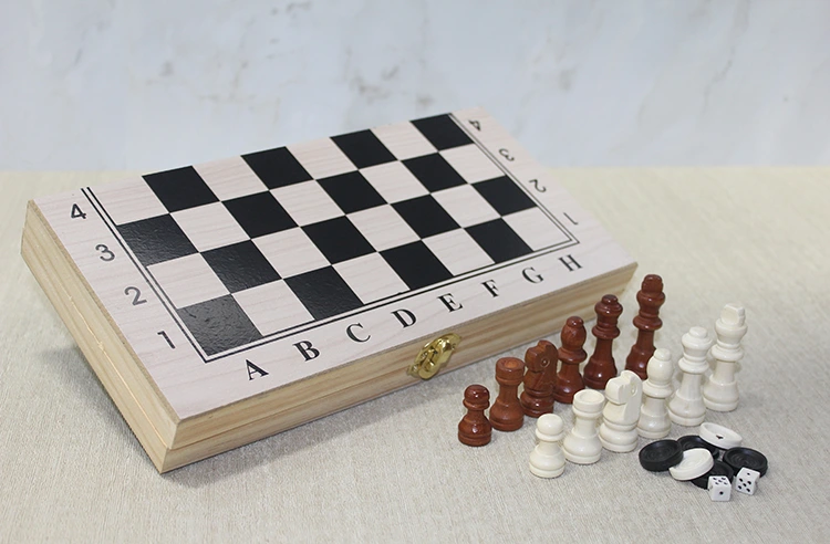 Ahşap Kutulu Satranç Tavla Seti Model 1 ( Lisinya )