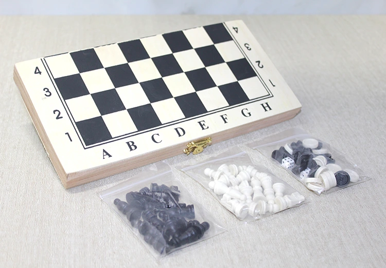 Ahşap Kutulu Satranç Tavla Seti Model 4 ( Lisinya )