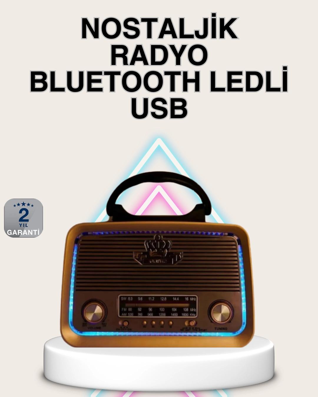 Ahşap Nostaljik Radyo Bluetooth Usb Sd Kart Destekli ( Lisinya )