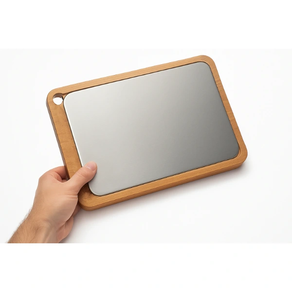 Ahşap Paslanmaz Çelik Kesim Ve Sunum Tahtası ( Lisinya ) Ahşap Paslanmaz Çelik Kesim Ve Sunum Tahtası ( Lisinya )