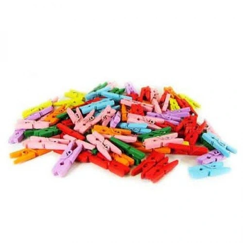 Ahşap Renkli Mini Mandal 100 Adet ( Lisinya ) Ahşap Renkli Mini Mandal 100 Adet ( Lisinya )