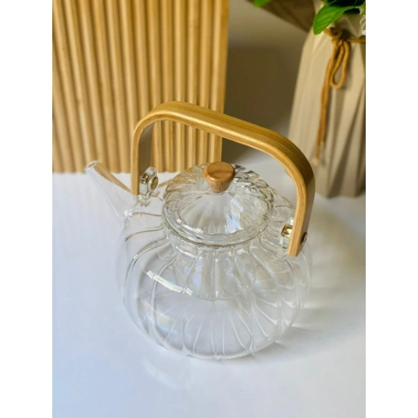 Ahşap Saplı Cam Çizgili Demlik ( Lisinya ) Ahşap Saplı Cam Çizgili Demlik ( Lisinya )