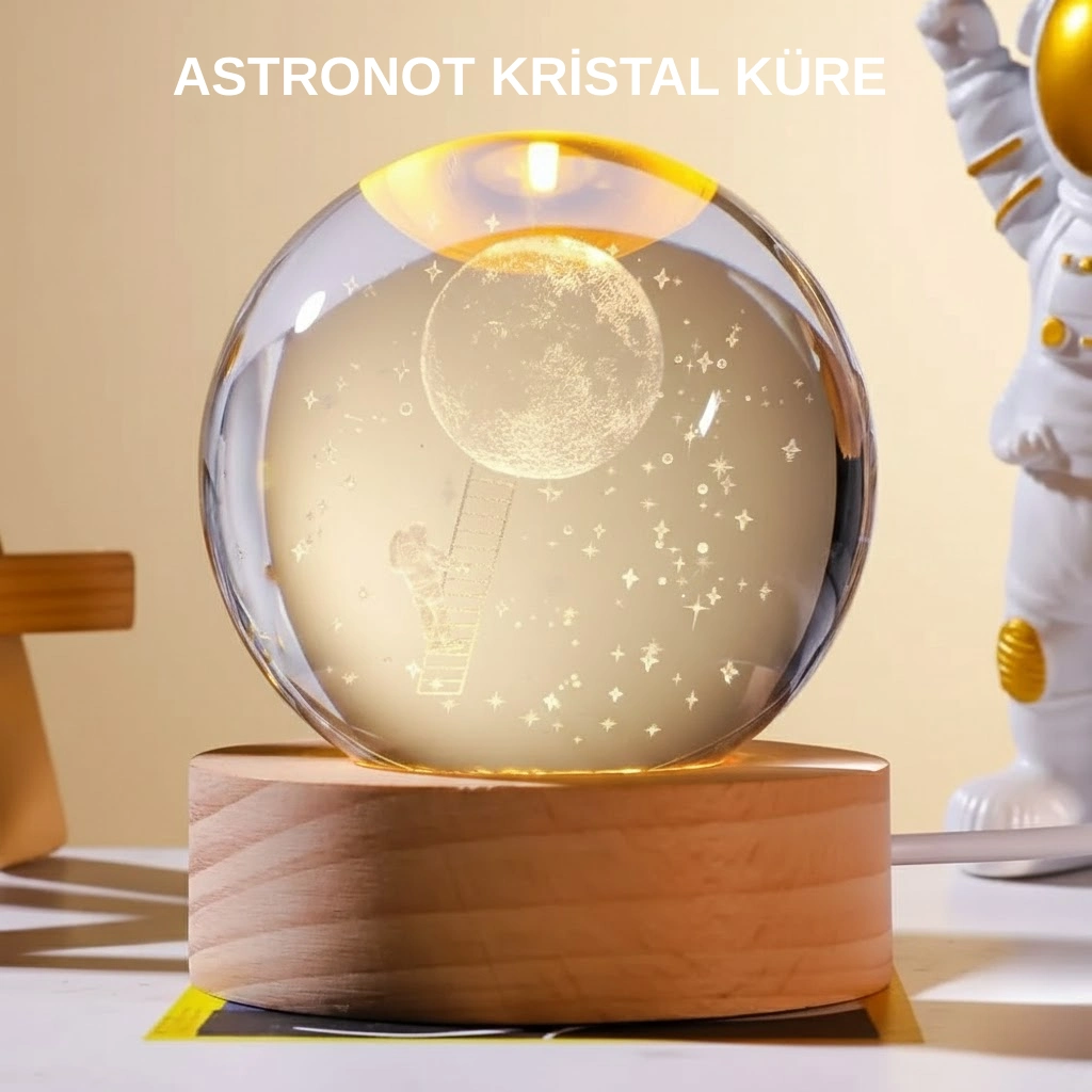 Ahşap Tabanlı 3d Astronot Küre Lamba Çocuk Odası Ve Masa Üstü Dekor ( Lisinya ) Ahşap Tabanlı 3d Astronot Küre Lamba Çocuk Odası Ve Masa Üstü Dekor ( Lisinya )
