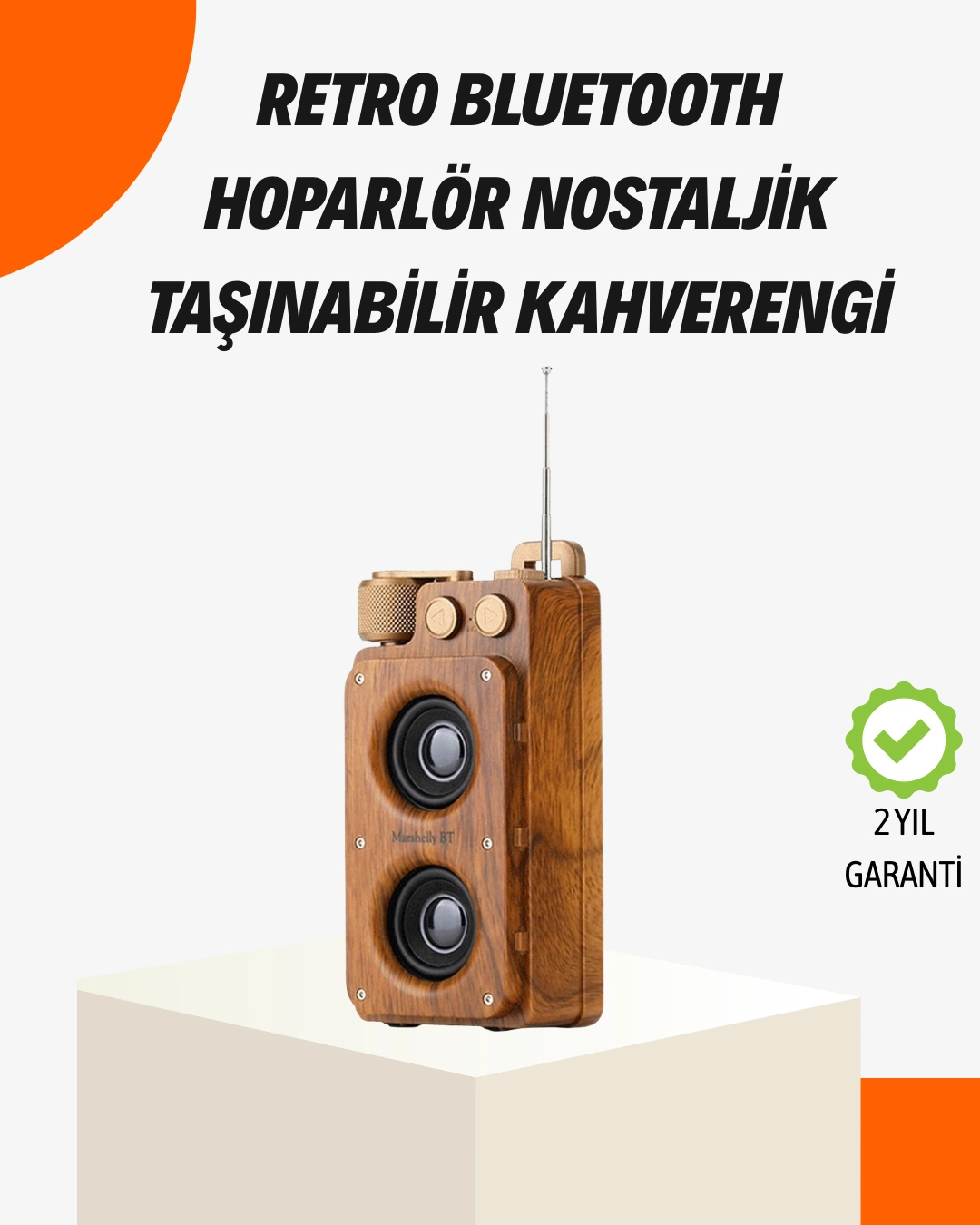 Ahşap Tarzı Kablosuz Hoparlör 5w Güçlü Bass Tf Usb Aux ( Lisinya )