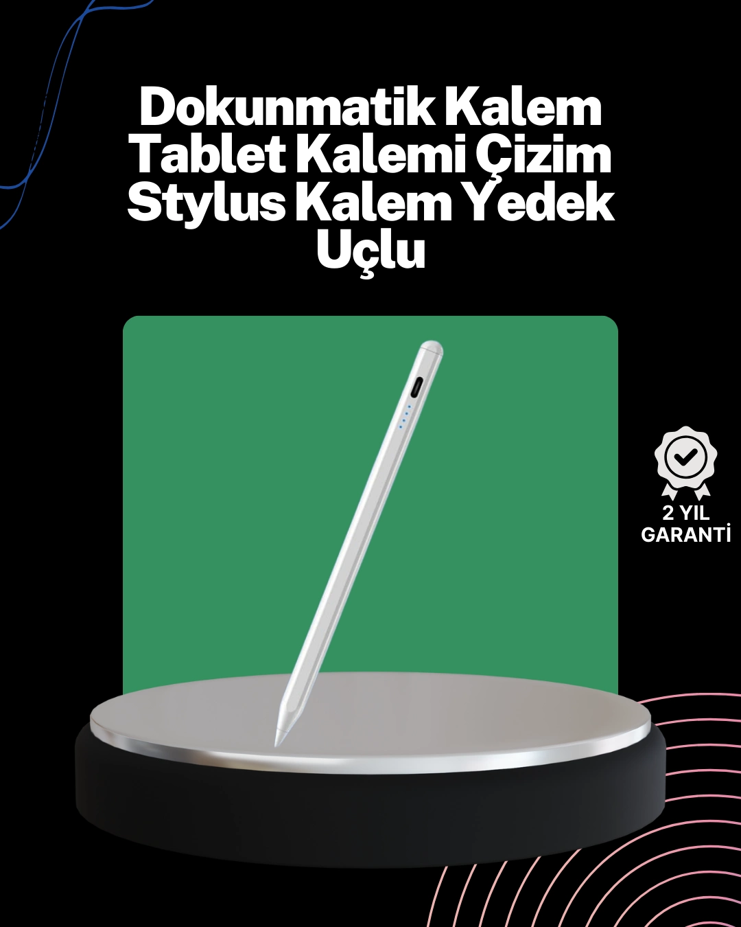 Akıcı Yazı Ve Çizim İçin Eğim Sensörlü Dijital Kalem – 20 Saat Kesintisiz Kullanım ( Lisinya )