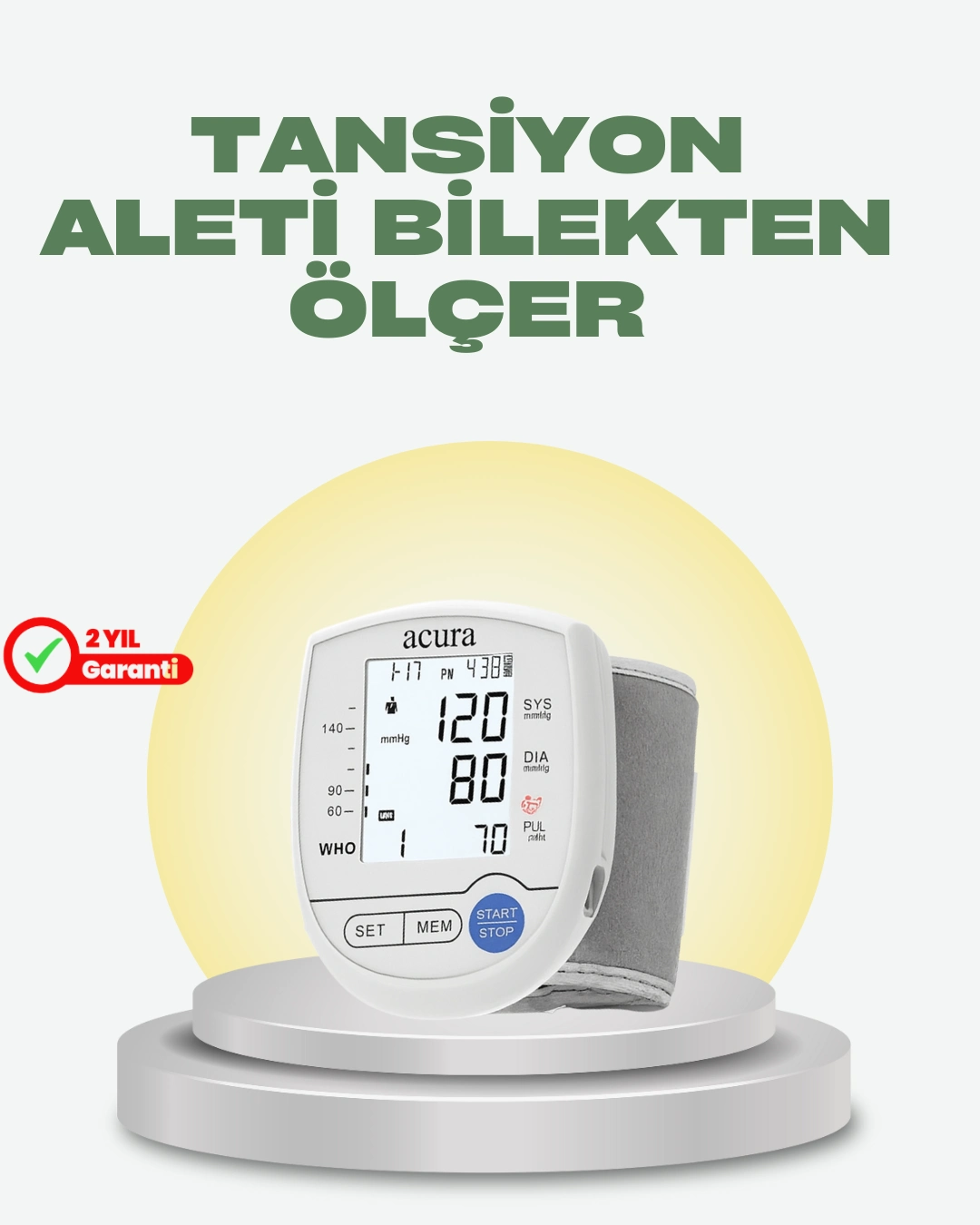 Akıllı Bilek Tansiyon Aleti Hem Şarjlı Hem Pilli Kolay Ölçüm ( Lisinya )