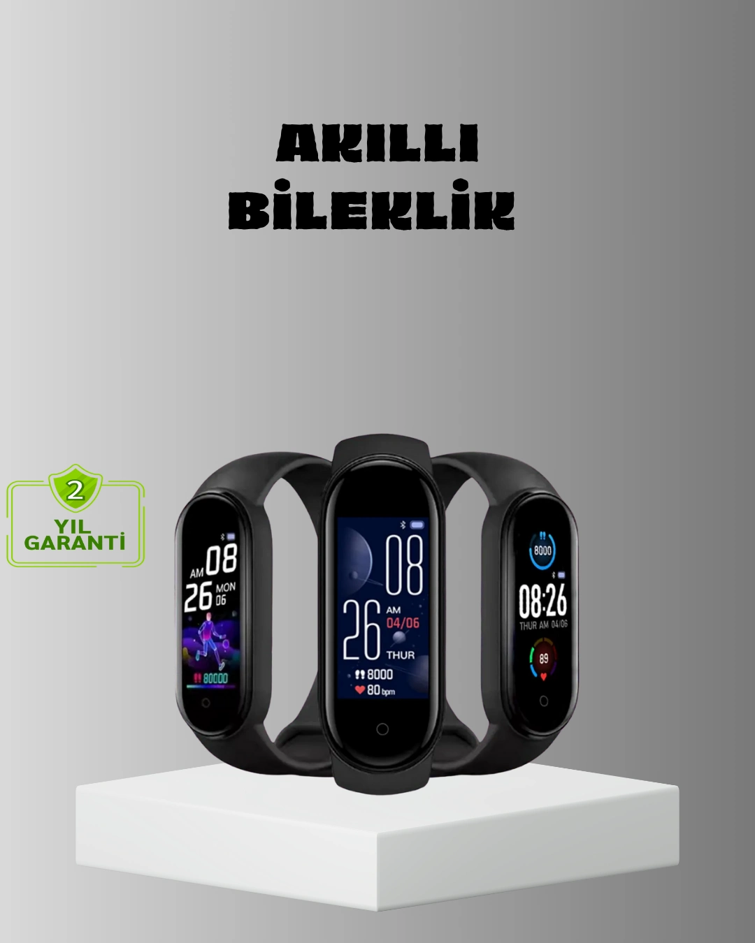 Akıllı Bileklik Adım Sayarlı Kalori Takipli Bildirim Uyumlu Ip67 ( Lisinya )