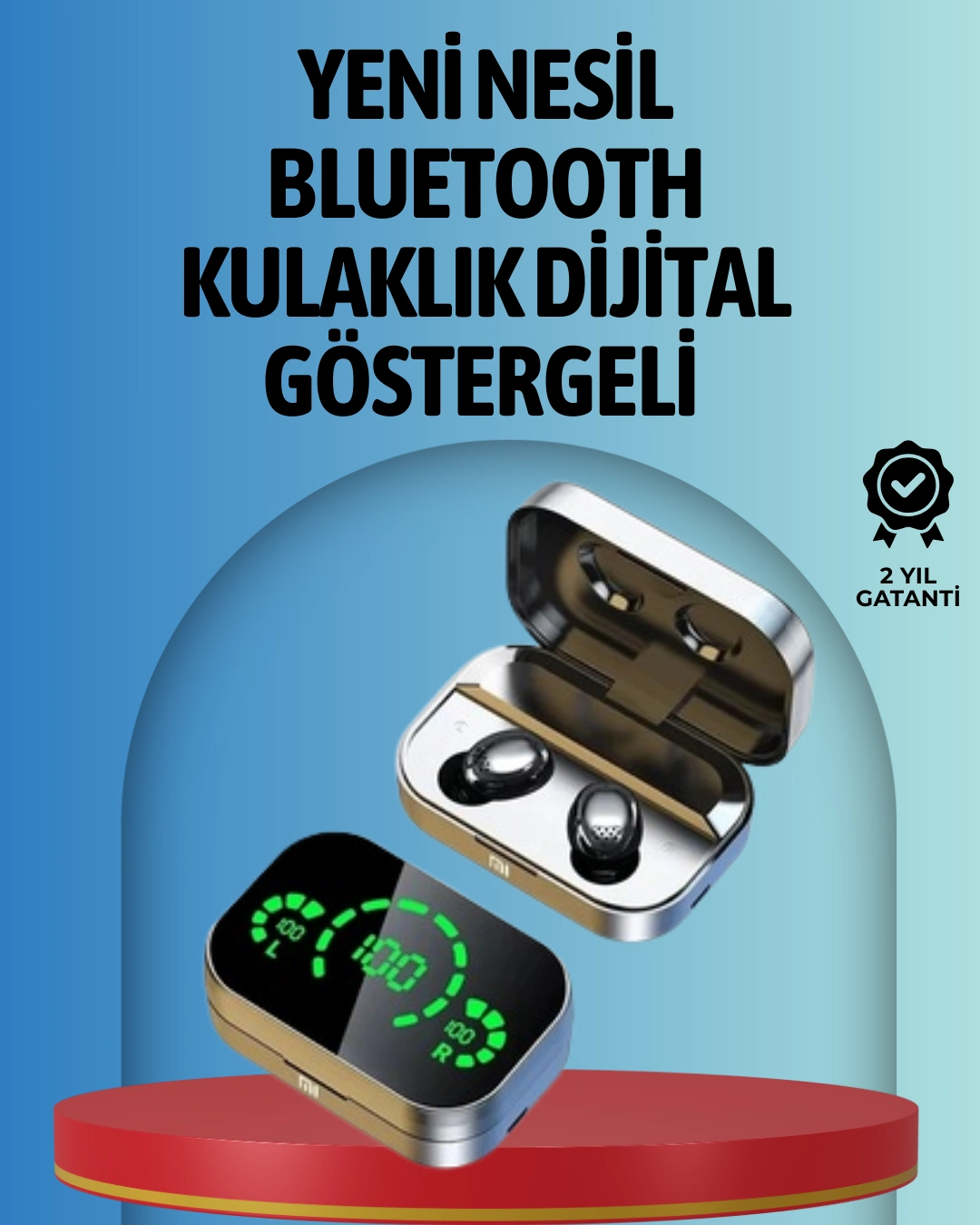 Akıllı Dijital Ekranlı Tws Kulaklık – Uzun Pil Ömrü, Stabil Bağlantı ( Lisinya )