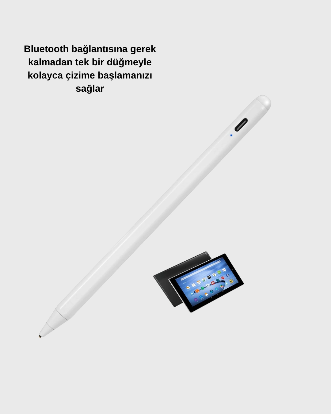 Akıllı Dokunmatik Kalem – Type-c Şarjlı, Manyetik, Apple Pencil Alternatifi Stylus Pen ( Lisinya )