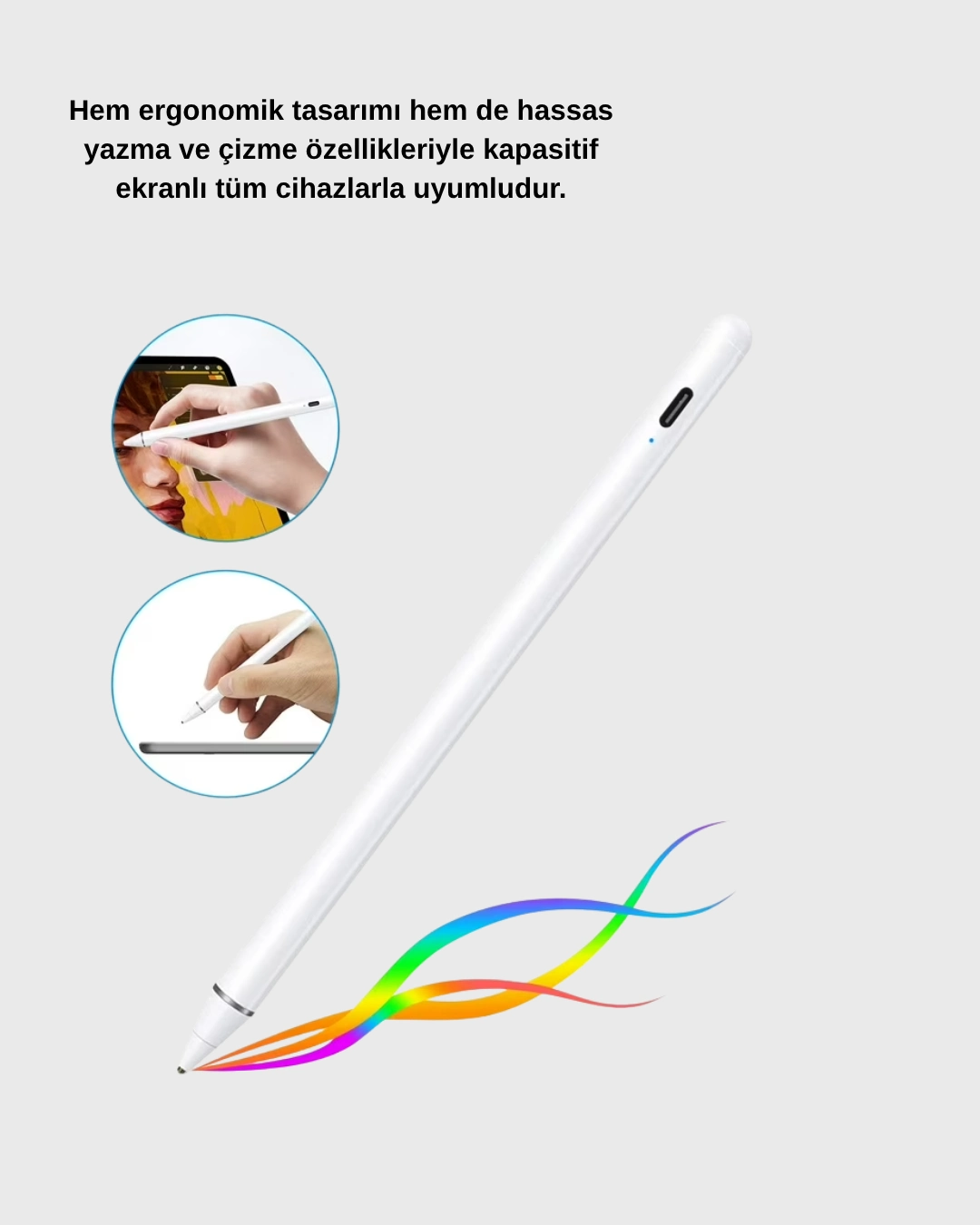 Akıllı Dokunmatik Kalem – Type-c Şarjlı, Manyetik, Apple Pencil Alternatifi Stylus Pen ( Lisinya )