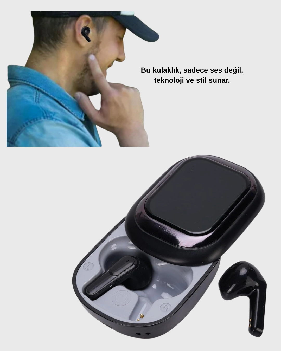 Akıllı Ekranlı Kablosuz Kulaklık – Gürültü Engelleme Ve Hd Ses Deneyimi ( Lisinya )