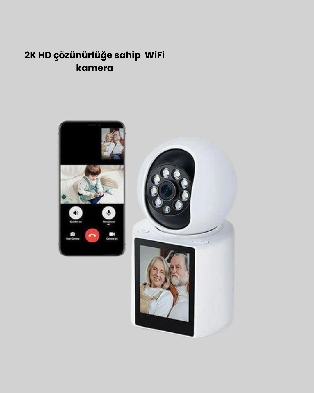 Akıllı Ev Güvenlik Kamerası 2k Ultra Hd Hareket Algılama Ve Çağrı Özellikli ( Lisinya )