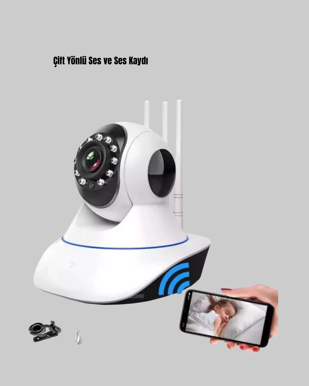 Akıllı Ip Güvenlik Kamerası – 1080p Hd, Gece Görüşlü, Hareket Algılamalı ( Lisinya )