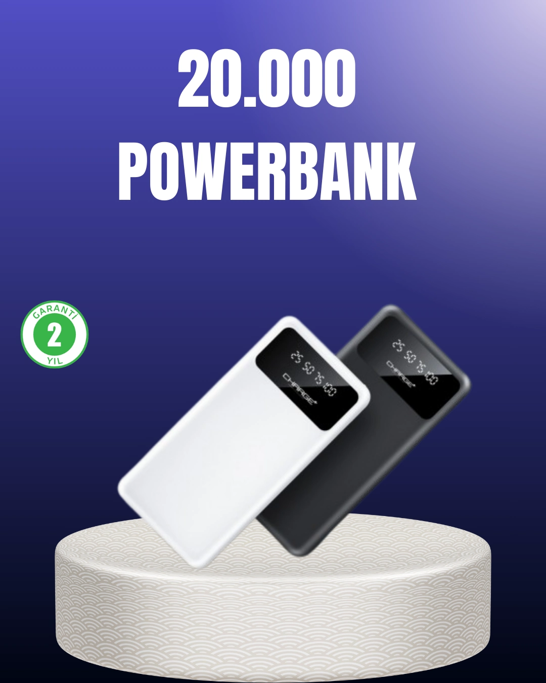 Akıllı Lcd Ekranlı 20.000mah Powerbank Pd + Usb + Type-c ( Lisinya )