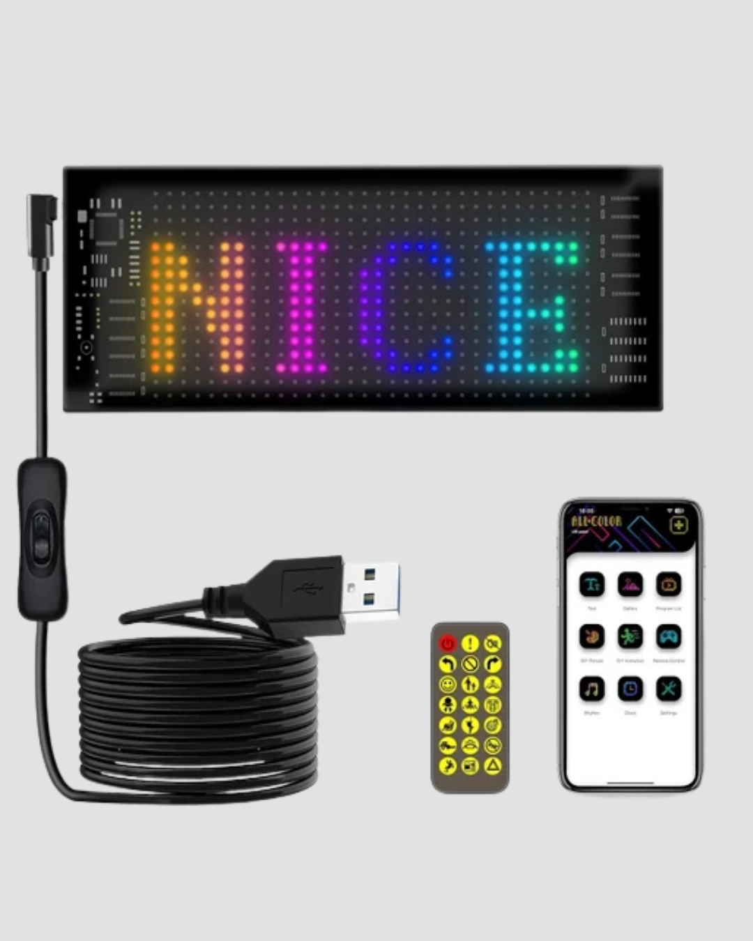 Akıllı Led Matrix Panel – Usb Bağlantılı, Kaydırmalı Yazı Ve Animasyon Desteği ( Lisinya )