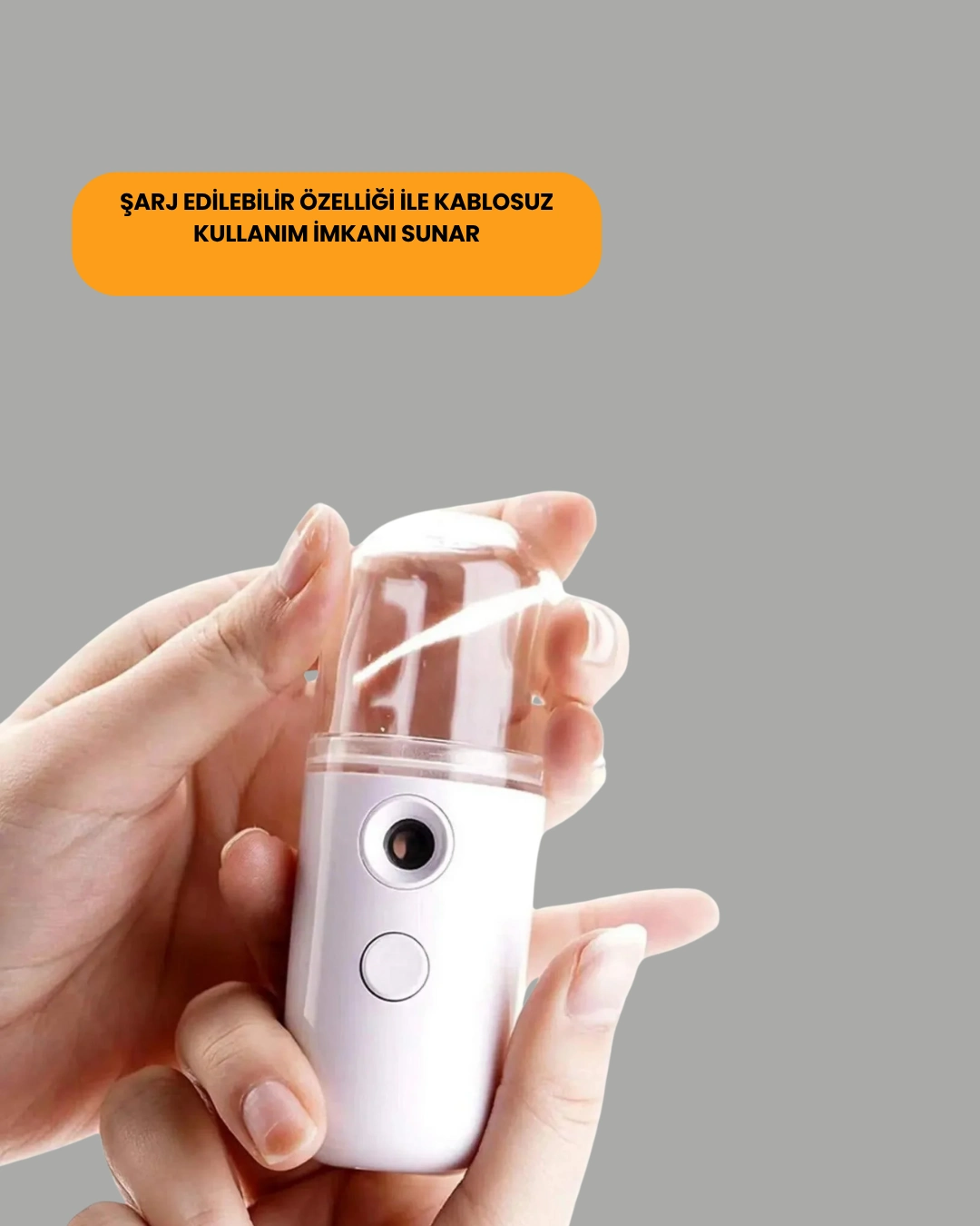 Akıllı Pro Teknolojili Şarjlı Nemlendirici – Portatif Cilt Ve Hava Nemlendirici Cihaz ( Lisinya )