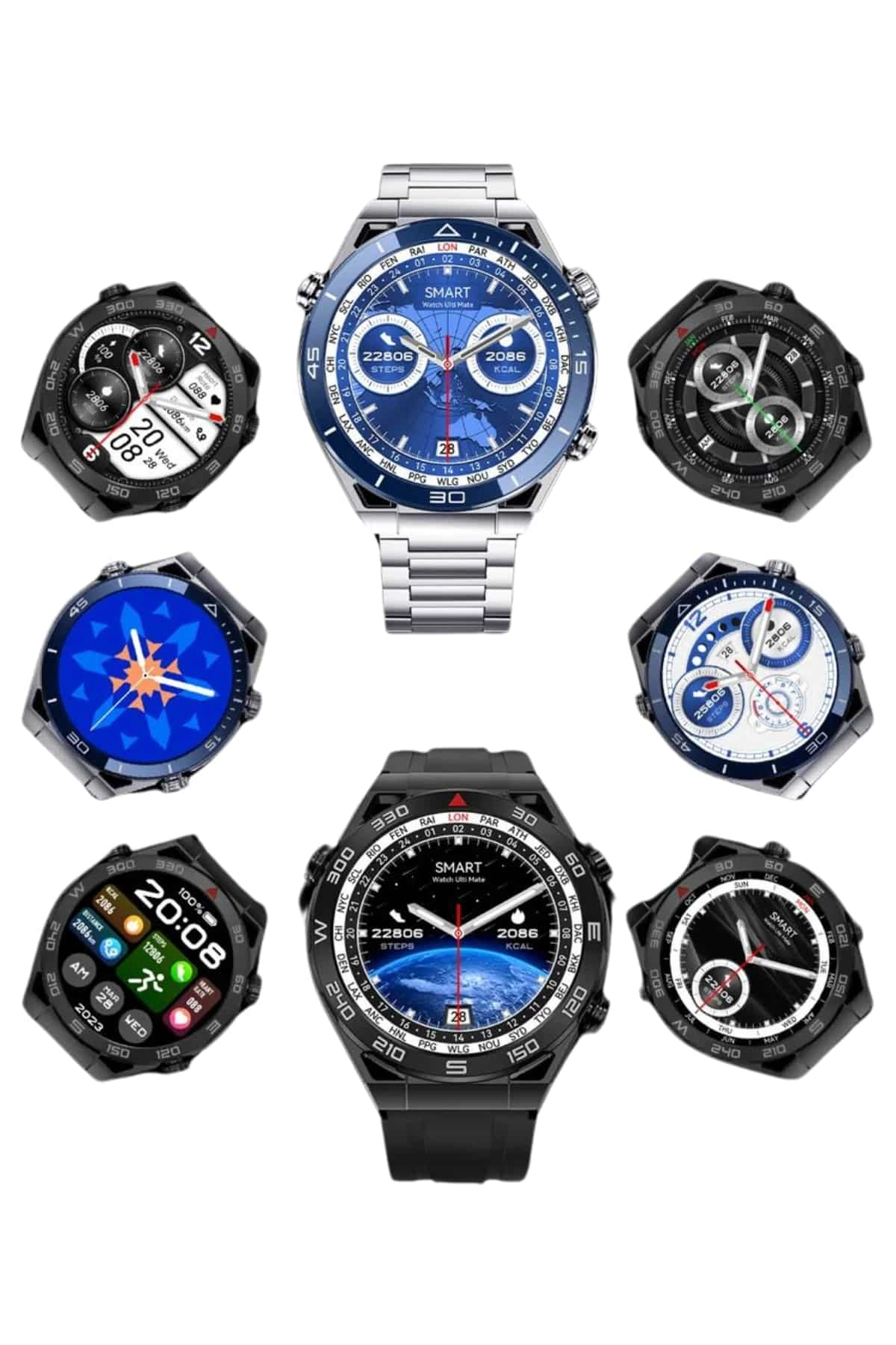 Akıllı Saat 1.62 İnç Ultimate Nabız Sensörlü Sesli Görüşme Yapabilen ( Lisinya )