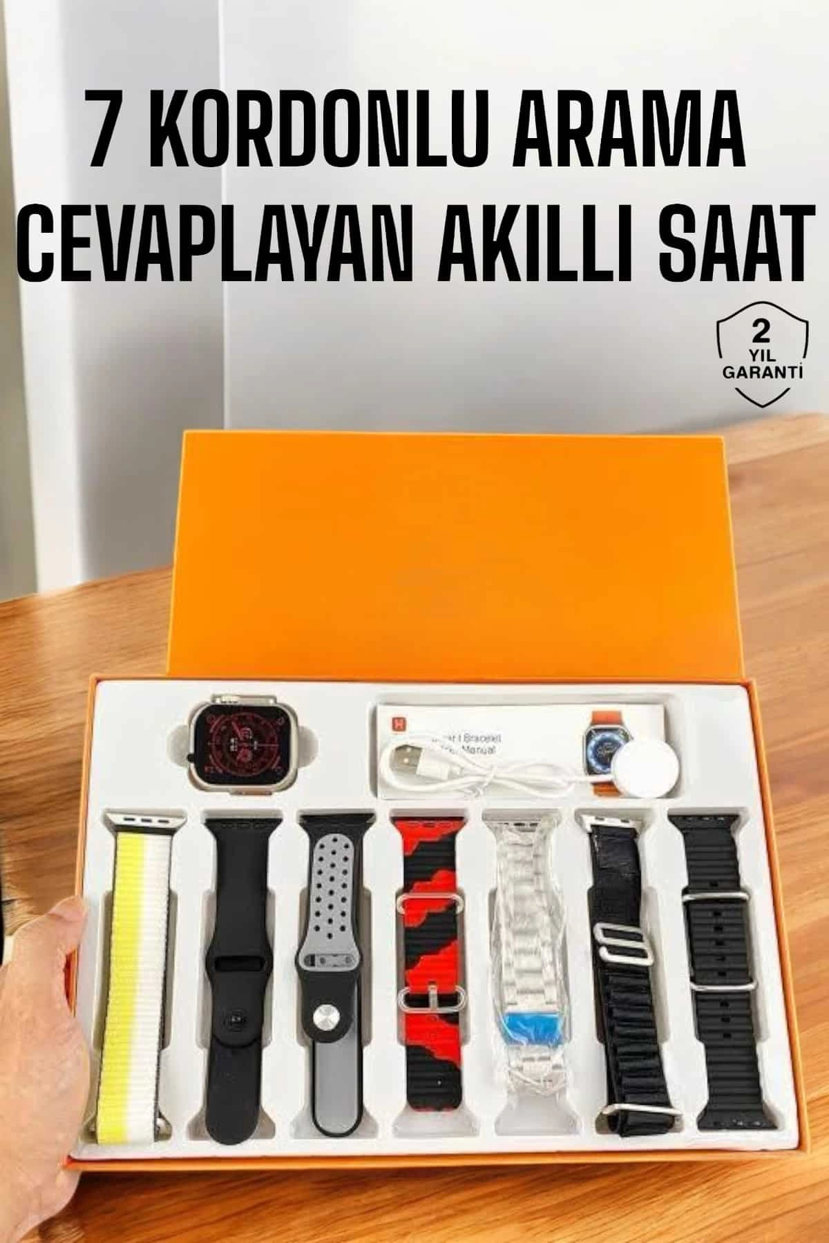 Akıllı Saat 7 Kordonlu Bildirim Görebilen Metal Kordon Gps Özelliği ( Lisinya )