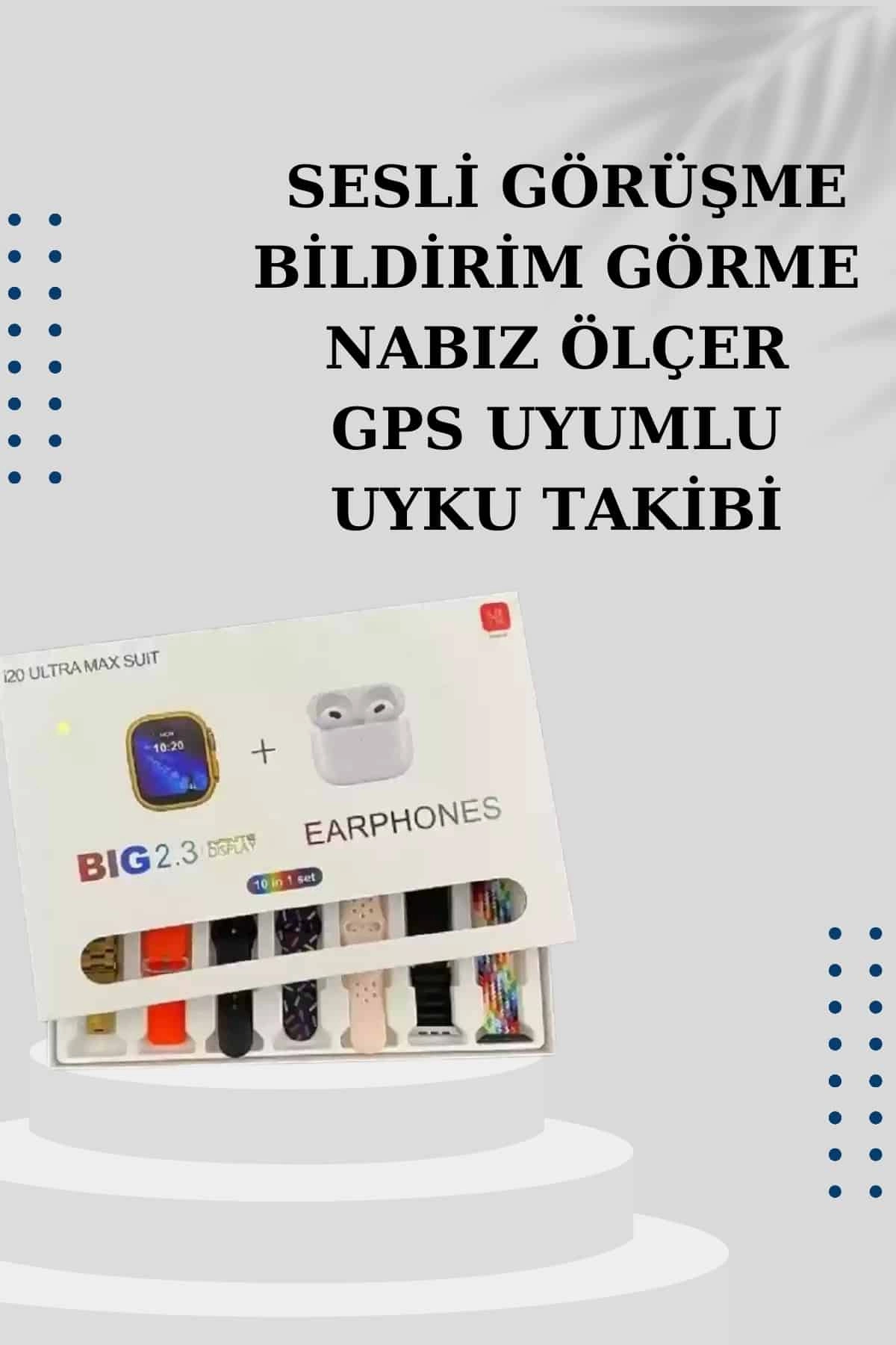 Akıllı Saat 7 Kordonlu Kulaklık Hediyeli Nabız Ölçer Uyku Takibi Sesli Görüşme ( Lisinya )
