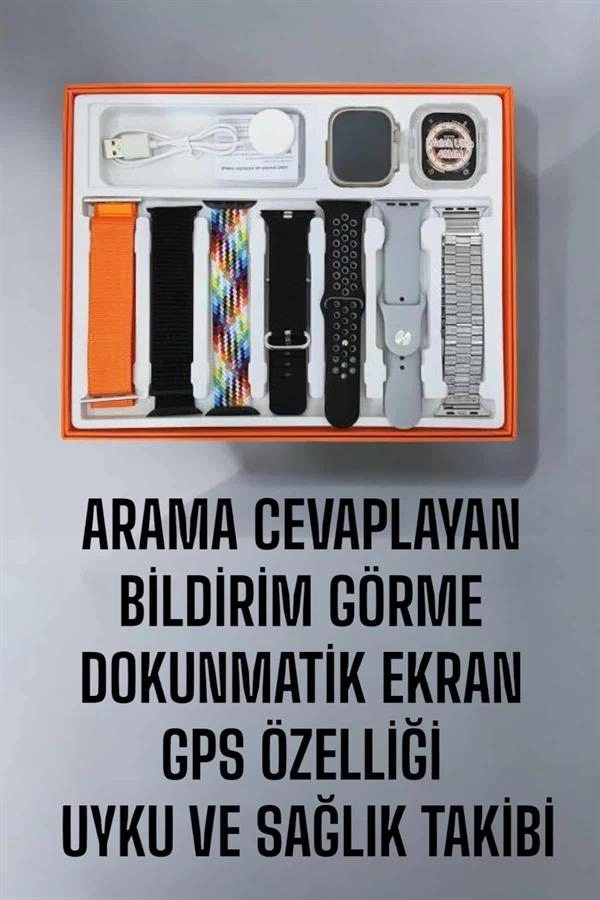 Akıllı Saat 7 Kordonlu Metal,plastik Ve Hasır Kordon Seçeneği ( Lisinya )