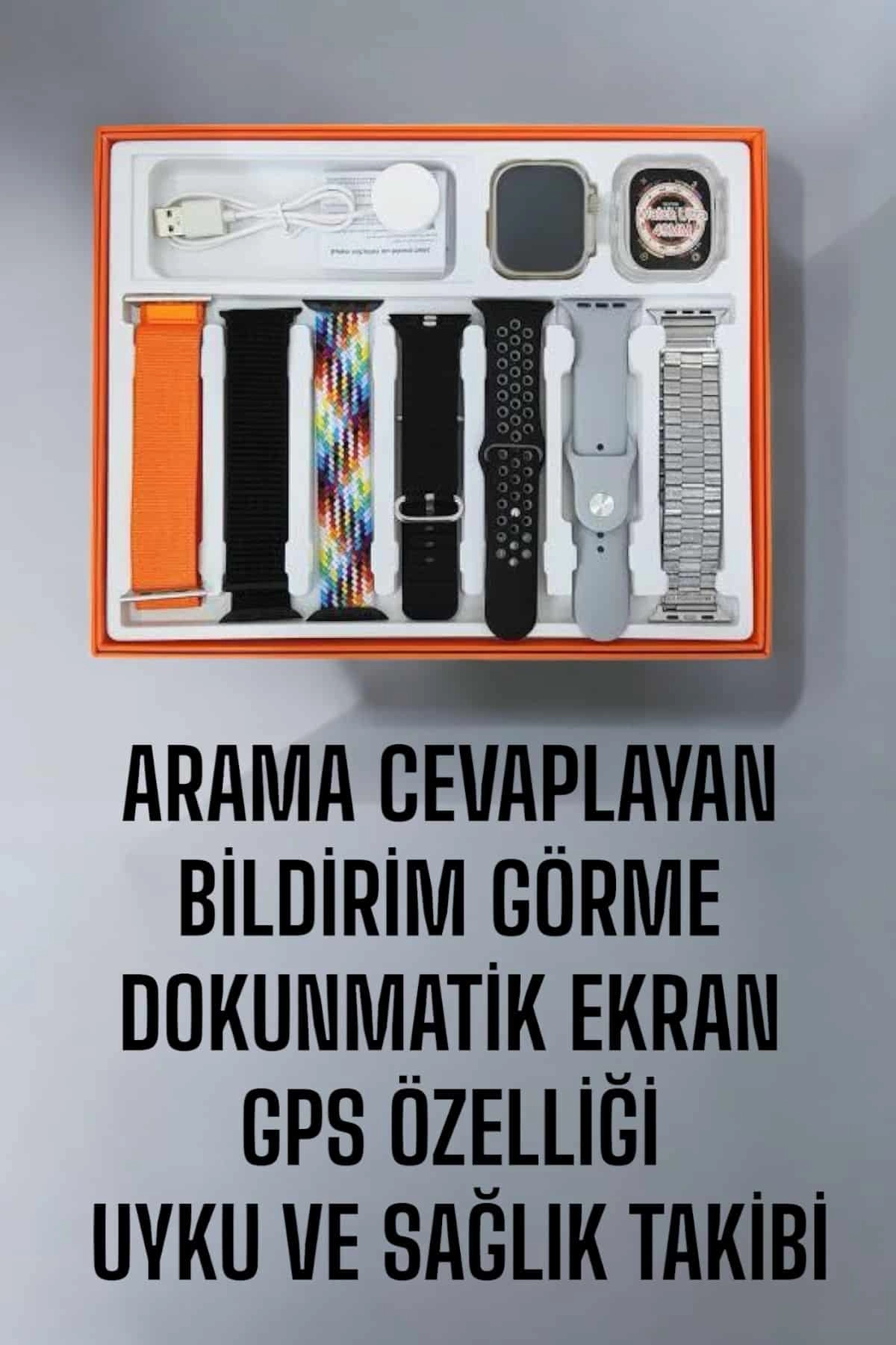 Akıllı Saat 7 Kordonlu Metal,plastik Ve Hasır Kordon Seçeneği ( Lisinya )