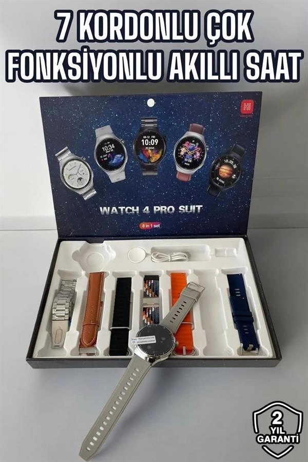 Akıllı Saat 7 Kordonlu Yeni Nesil Arama Cevaplayan Çok Fonksiyonlu ( Lisinya )
